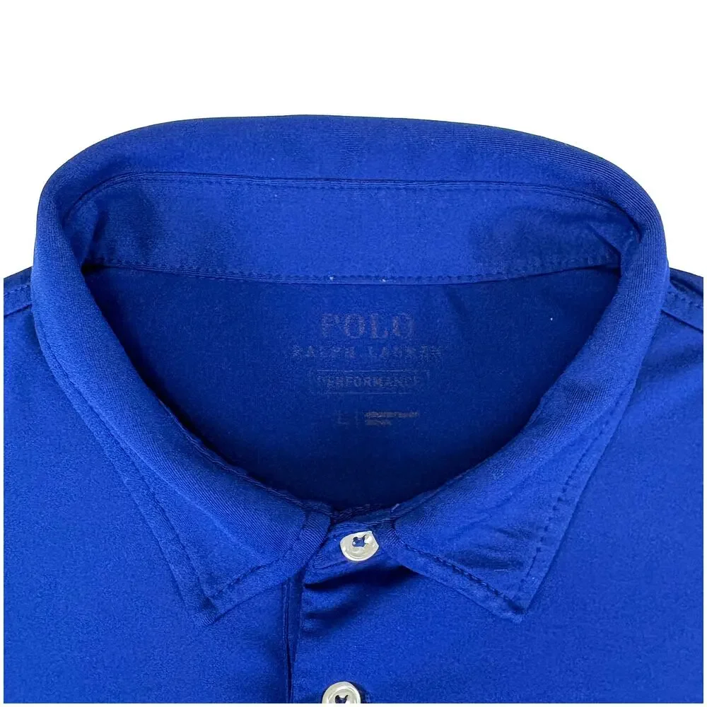 Polo Ralph Lauren Performance Polo Mens L Blue Golf Preppy Athletic Classic